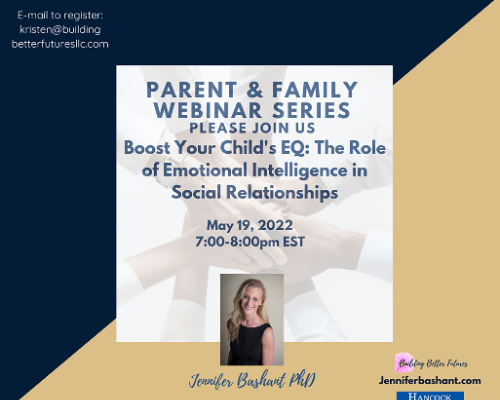 Parent and Family Webinar Series slide (5/2022)