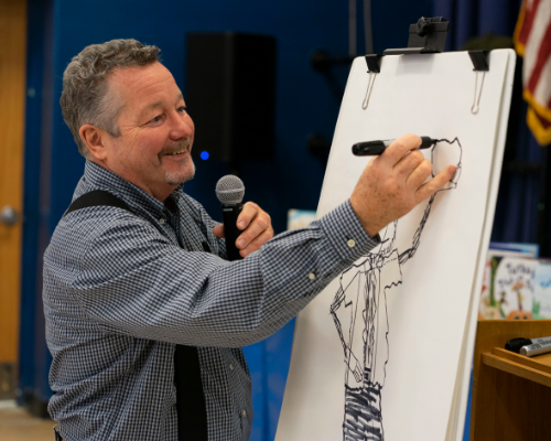 Award-winning author and illustrator visits Hancock Elementary School