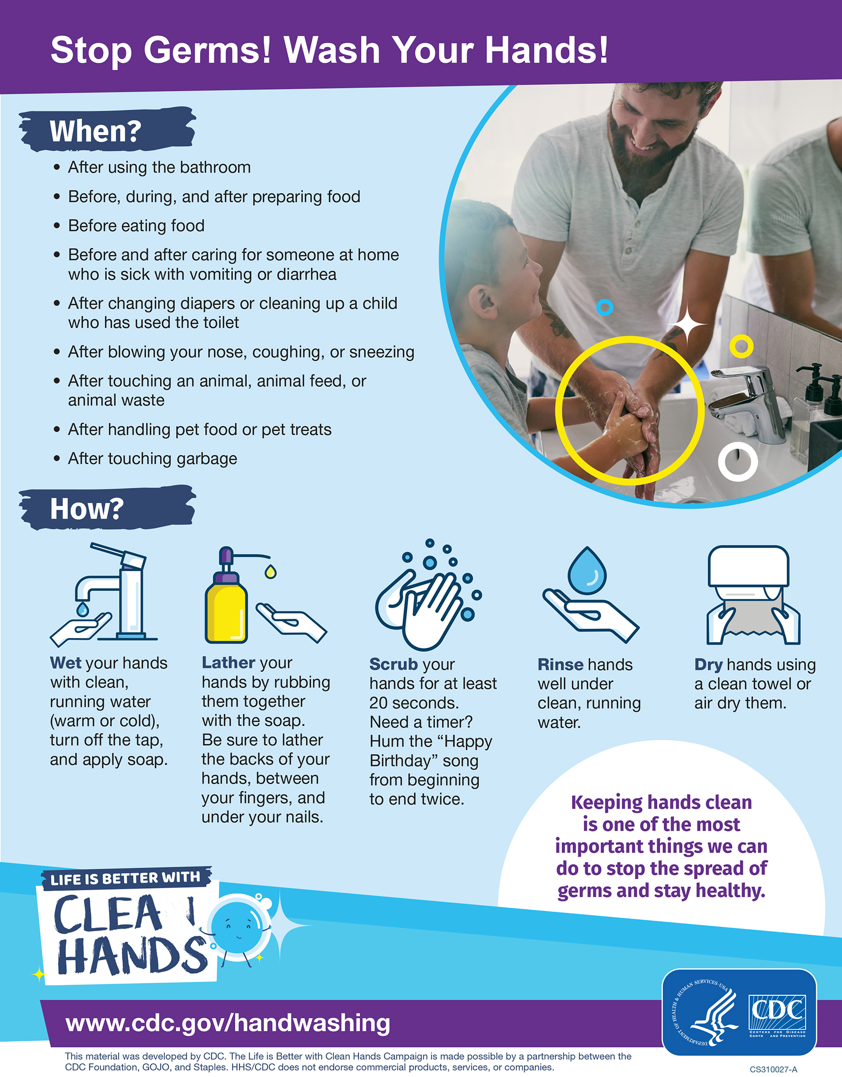 CDC Wash Your Hands Fact Sheet Cover (3/13/2020)